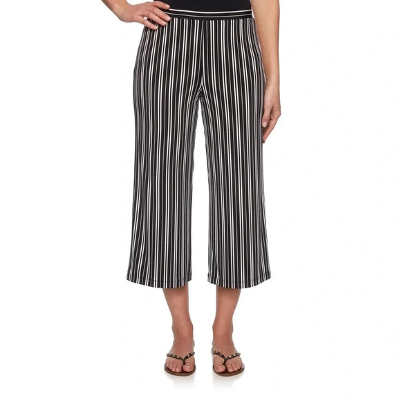 NWT Adriana Papell Women  Pant Black and white size Large - Picture 1 of 15